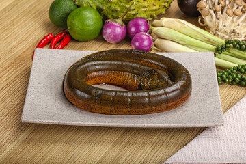 Fresh raw uncooked eel for grill
