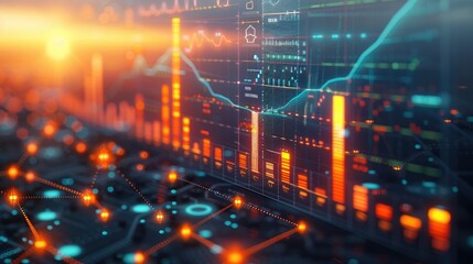 A graph depicting predictive analytics for demand forecasting in the energy sector. Generative AI.