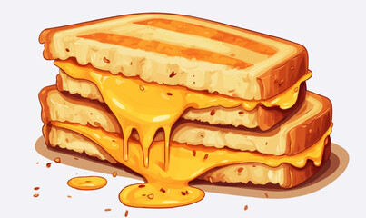 Cheese toasted sandwich vector flat isolated vector style illustration