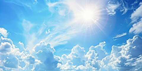 Fototapeta na wymiar sunny sky background with clouds