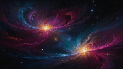 Space Wave Fractal Art: Glowing Blue Galaxy Illustration