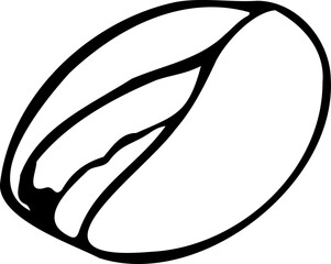 Hand drawn vector line illustration of pistachio with opened shell.