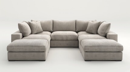 Fototapeta premium Sectional Sofa Modular: A 3D illustration of a sectional sofa