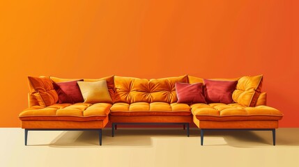 Sectional Sofa Relaxation Retreat: An illustration portraying a sectional sofa as a relaxation retreat