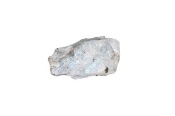 natural moonstone rough gem stone on the white background