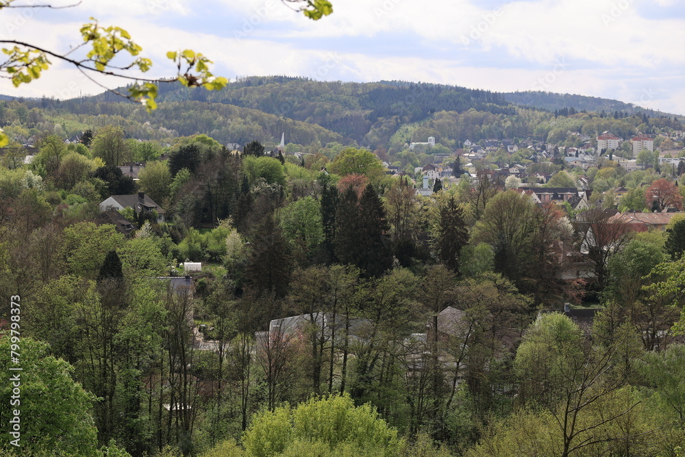 Poster blick auf die stadt hemer im sauerland