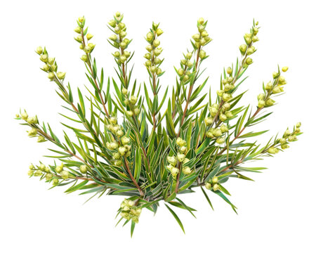 Hesperaloe parviflora bush on white background