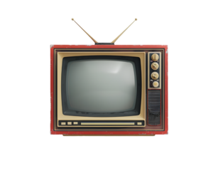 Retro vintage television TV isolated on white