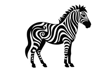 Fototapeta na wymiar Zebra Mandala Silhouette Vector art, Zebra black Silhouette Clipart