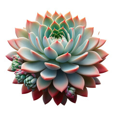 Fototapeta premium Succulent flower cactus green and red petals concept nature plant
