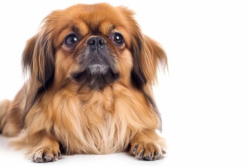The Pekingese dog breed, known for its small size and lion-like appearance