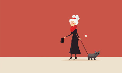 old lady vector flat minimalistic isolated illustration
