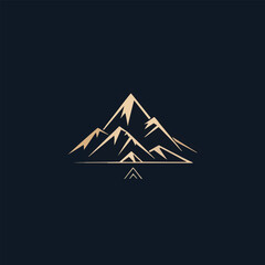 modern geometric line mountain peak icon logo design vector