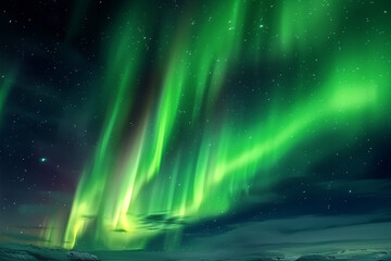 Dreamy aurora borealis dancing across the sky,