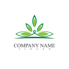 Cannabis logo vector template symbol design