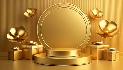 Extravagant Charm: Sumptuous Gold Studio Setting for Backgrounds and Presentations