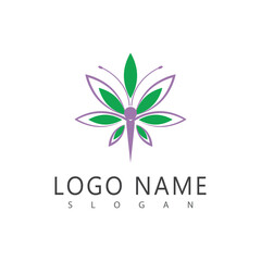 Cannabis logo vector template symbol design