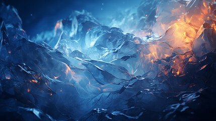 Chill beauty captured in abstract backgrounds of ice. The intricate patterns in the ice reflect...