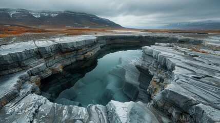 A permafrost melting due to climate change, Frozen ground thawing and collapsing