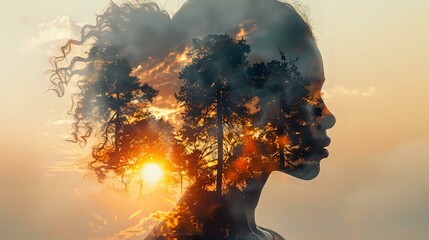 Inspirational Fusion: Human and Nature Unite in Striking Double Exposure