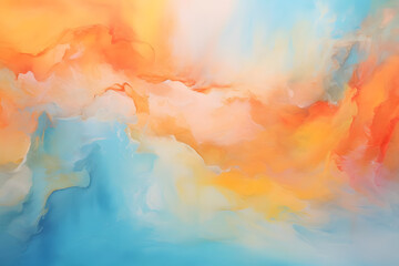 Euphoric Summer Solstice, abstract landscape art, painting background, wallpaper, generative ai