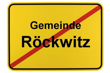 Illustration eines Ortsschildes der Gemeinde Röckwitz in Mecklenburg-Vorpommern
