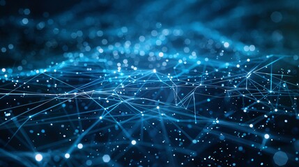 Obraz premium Wallpaper of connected blue light network as futuristic concept