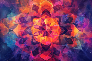 Geometric patterns unfolding like a sacred, geometric rose of wisdom,