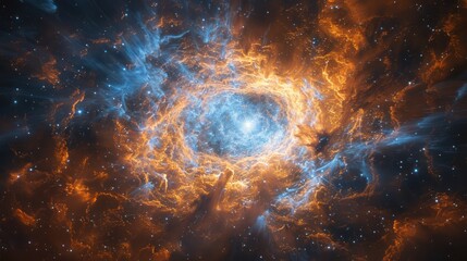Obraz na płótnie Canvas A pulsar emitting beams of electromagnetic radiation, observed through a telescope