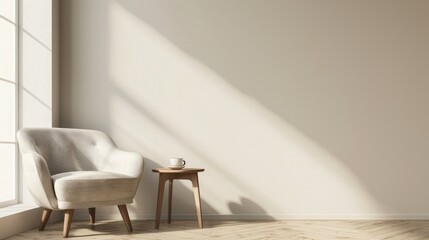 Classic Elegance: Clean Wall with Soft Tones for Versatile Design Usage
