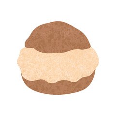 Cream puff vector illustration on white background. Cream puff is a delicious dessert.
