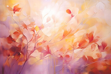 Blissful Sunlit Serenade, abstract landscape art, painting background, wallpaper, generative ai