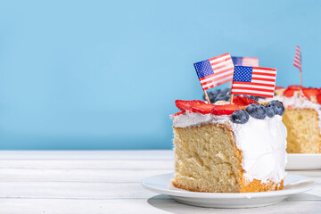  4th of July cake with flag and berries
