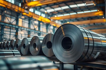 Steel Supplies for Construction and Manufacturing in an Industrial Warehouse. Concept Steel Products, Construction Supplies, Manufacturing Materials, Industrial Warehouse, Metal Fabrication