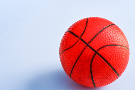Miniature basketball on a white background