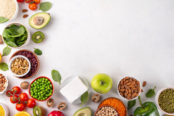 Portfolio Diet, balanced vegan food background