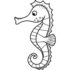 Sea hores cartoon coloring