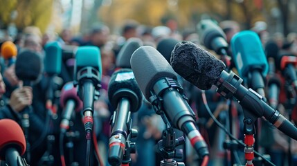 news broadcasting microphones 