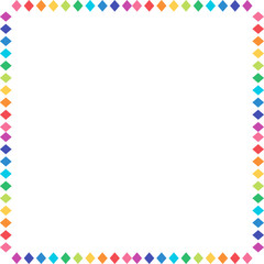 Square Frame Made Of Rainbow Colored Small Rhombus