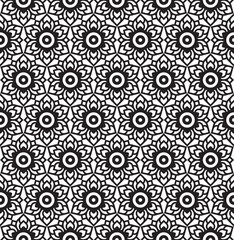 Black And White Thai Ornamental Pattern Background