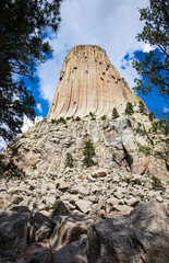 Devils Tower National Monument, Butte in Wyoming - obrazy, fototapety, plakaty