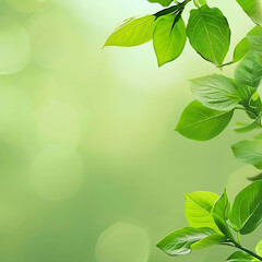 minimalist background with fresh green leaves on a tree