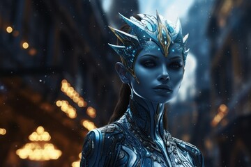 Futuristic Alien Queen Portrait