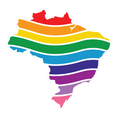 brazil swoosh silhouette rainbow map