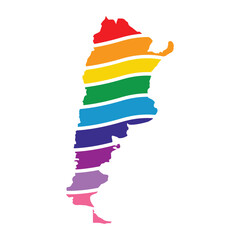 argentina swoosh silhouette rainbow map