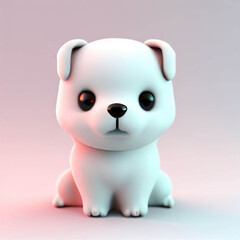 3D furry forest animal with beautiful colors and white background.with Generative AI technology	
