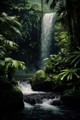 Lush Tropical Waterfall Oasis