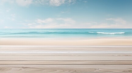 Fototapeta premium Serene beach landscape with calm ocean waves