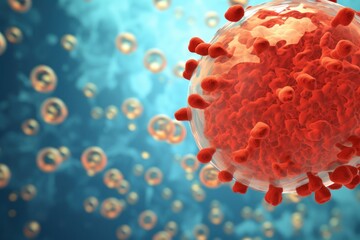 Microscopic view of coronavirus - obrazy, fototapety, plakaty