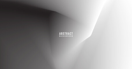 Obraz premium 3D black white techno background overlap layer on bright space with blurred shape effect decoration. Modern graphic design element gray triangles style concept for web, flyer, card, or brochure cover